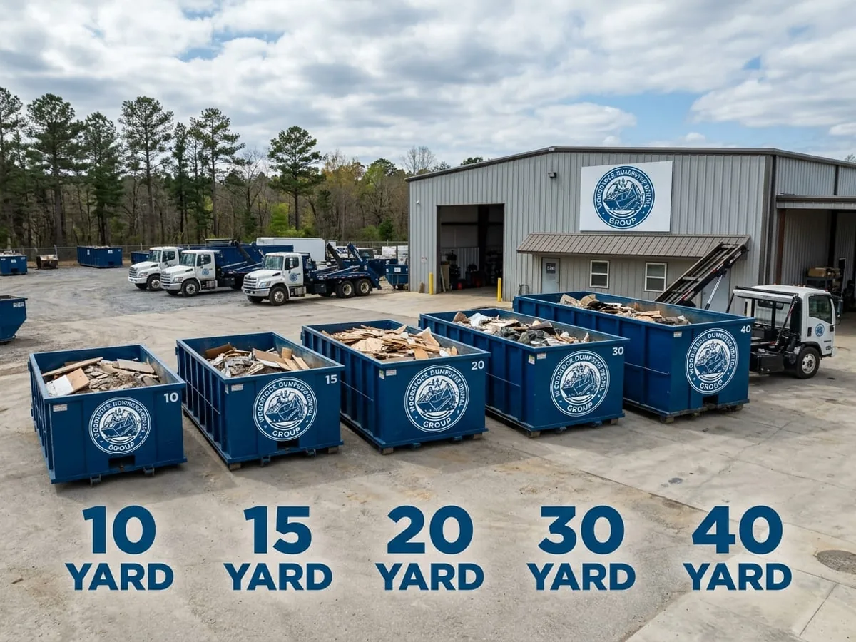 Roll-off dumpster sizes available in Woodstock, GA